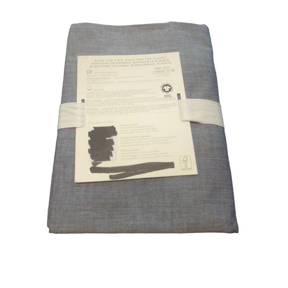 Pottery Barn Linen Pillow Sham Chambray Blue 1 Standard Sham New - Picture 2 of 2